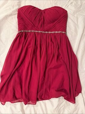 Kohl's Strapless Chiffon Cocktail Dress in Fuchsia with Beaded Waist